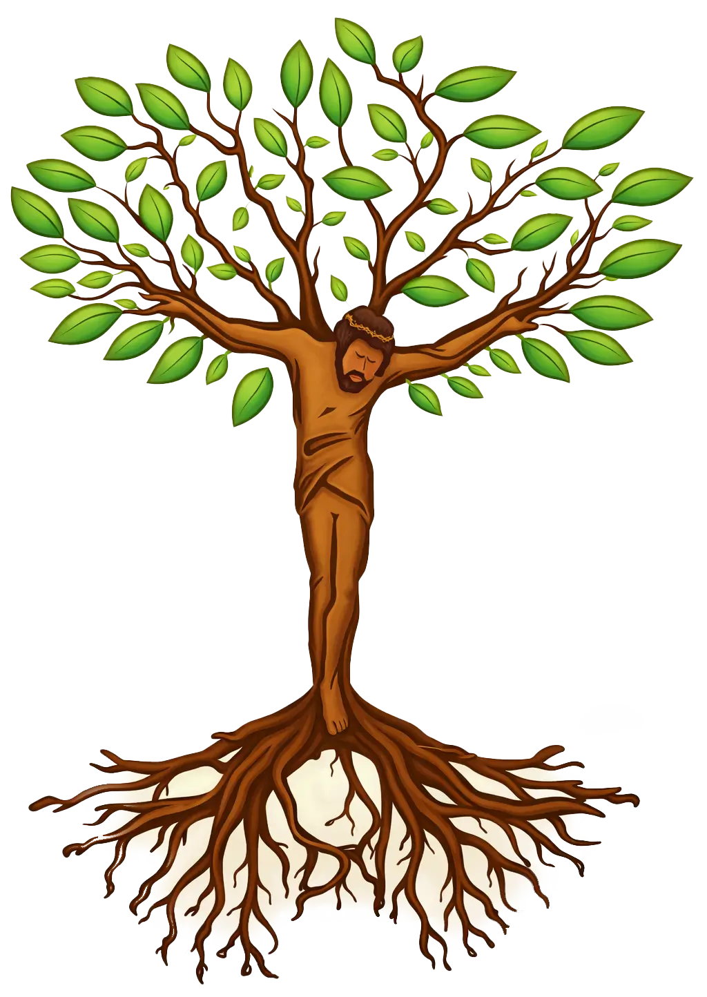 Christ Image on a tree like cross